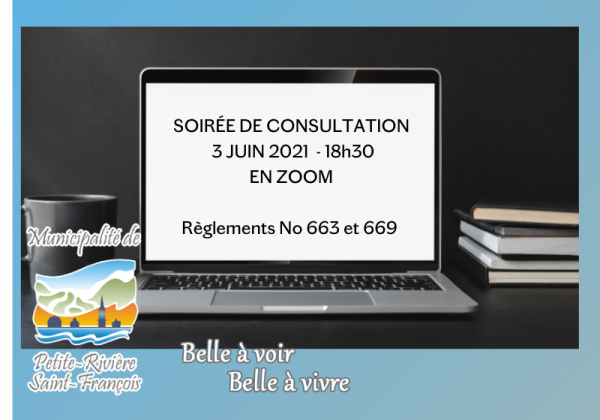 SOIRÉE DE CONSULTATION LE 3 JUIN 2021 – 18H30