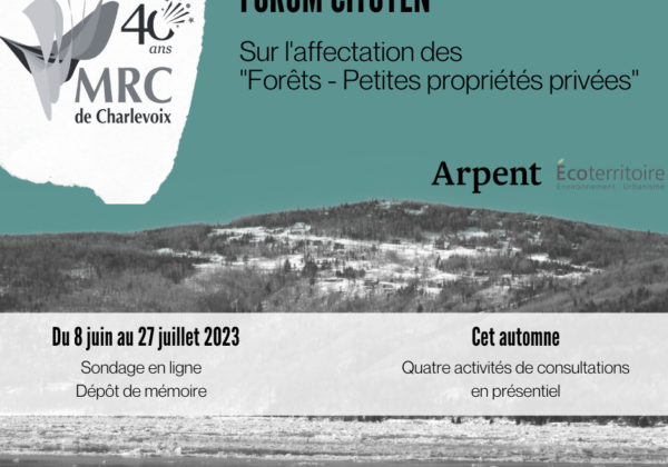 SONDAGE – Forum citoyens sur l’affectation des « Forêts – Petite propriétés privées »
