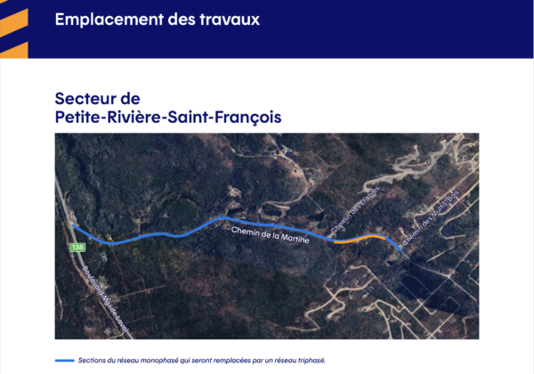 Info-travaux Renforcement du réseau de distribution à Petite-Rivière-Saint-François