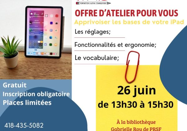 Atelier « découverte iPad » – 26 juin à 13h30