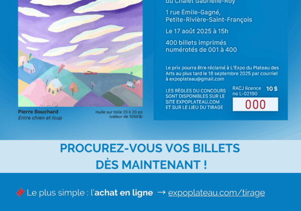 Tirage – Coureur la chance de gagner une toile de Pierre Bouchard (Valeur 1050$)